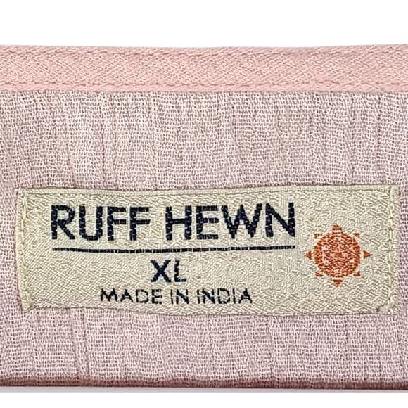 Ruff Hewn Blouse Shirt Floral Embroidered Sheer Pink Tassel Tie Womens XL - Picture 5 of 11